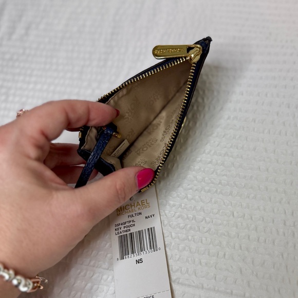 Michael Kors Royal Blue Key Pouch with Gold Logo - Picture 4 of 9